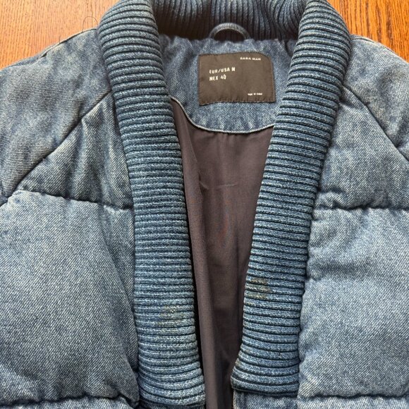 ZARA Man Indigo Denim Kimono Puffer Coat - Picture 10 of 12